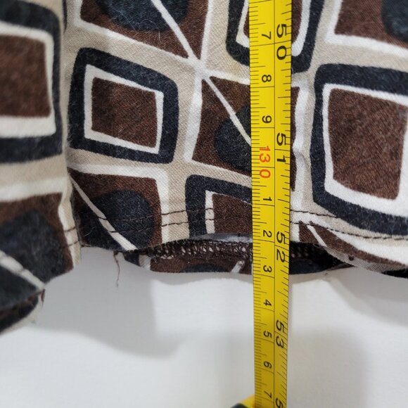 Planet Brown Geometric Print Fit and Flare Midi Dress Adjustable Spaghetti Strap - Picture 10 of 12